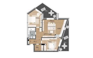 Apartament 3 camere nou | 2 balcoane | Parcare | Decomandat - Schiță 9