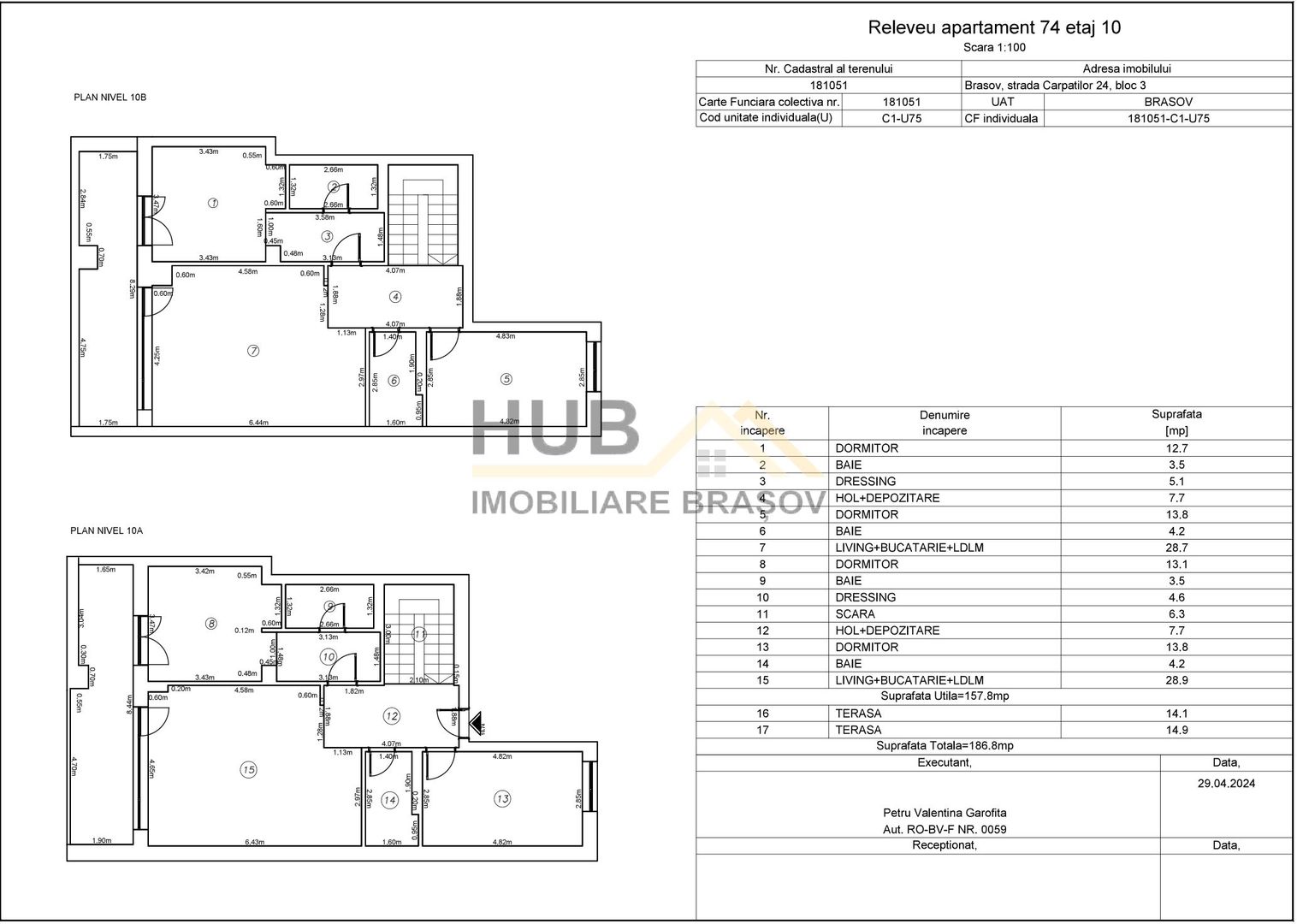Penthouse pe 2 nivele zona Racadau | 158mp + terasa 30mp - Poză 11