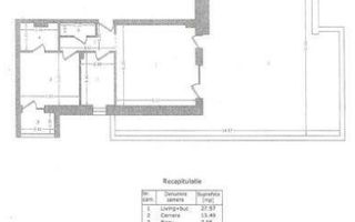 Apartament 3 camere cu terasă de 100 mp + loc de parcare – complet nou, mobilat și utilat - Schiță 14