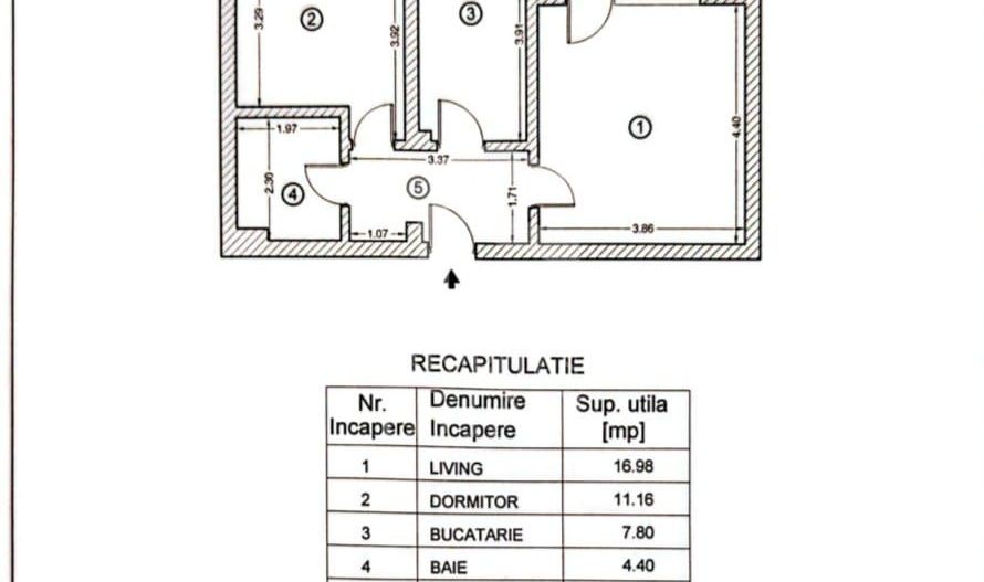 Apartament de 2 Camere Mobilat si Utilat complet + Loc de parcare - Schiță 30