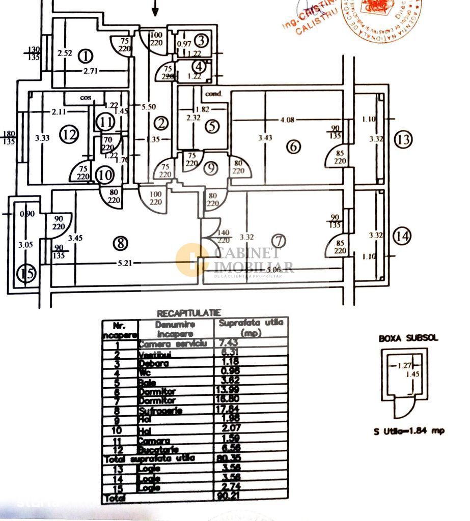 4 camere + boxa | Piata Kogalniceanu | creditabil | et. intermediar - Poză 14