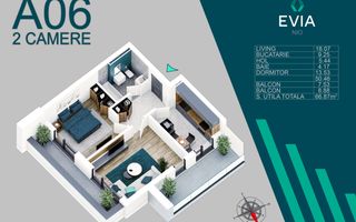 Apartament 2 camere Proiect Premium Metrou Nicolae Teclu - Schiță 7