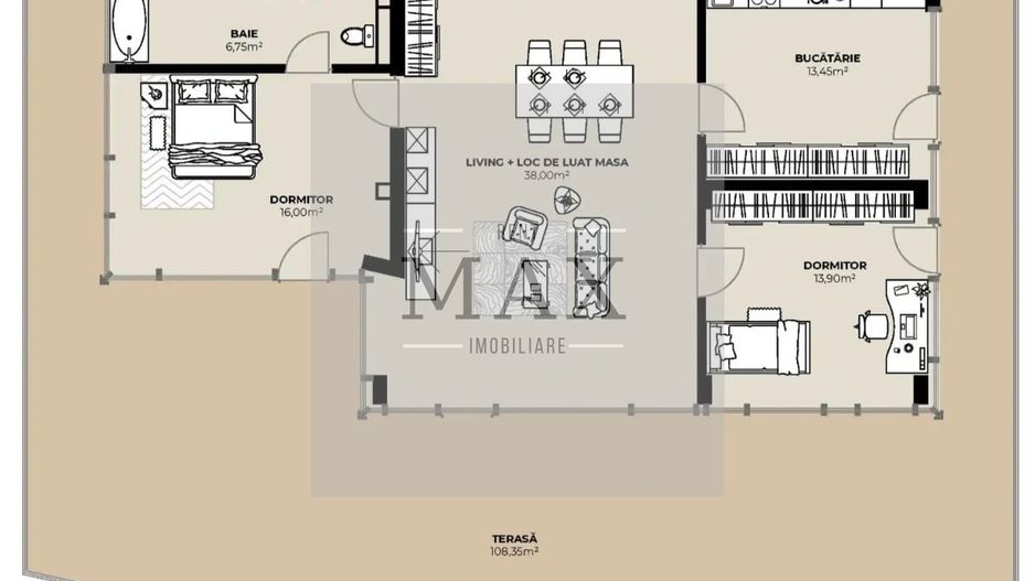 Apartament 3 camere de vânzare 94.85 mp Et.10 Mărăști Penthouse - Poză 1
