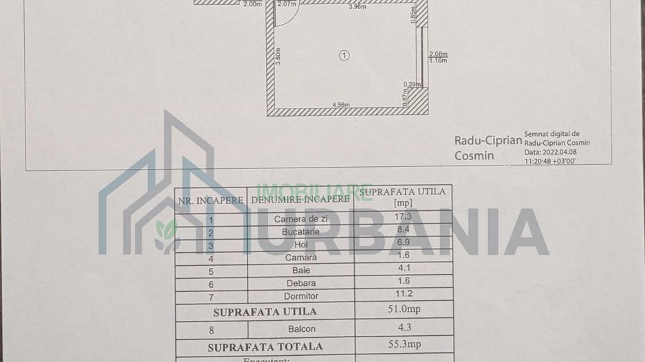 Apartament 2 camere, Bd. Dacia, Iași – 51 mp, decomandat, etaj 4/10 - Poză 8
