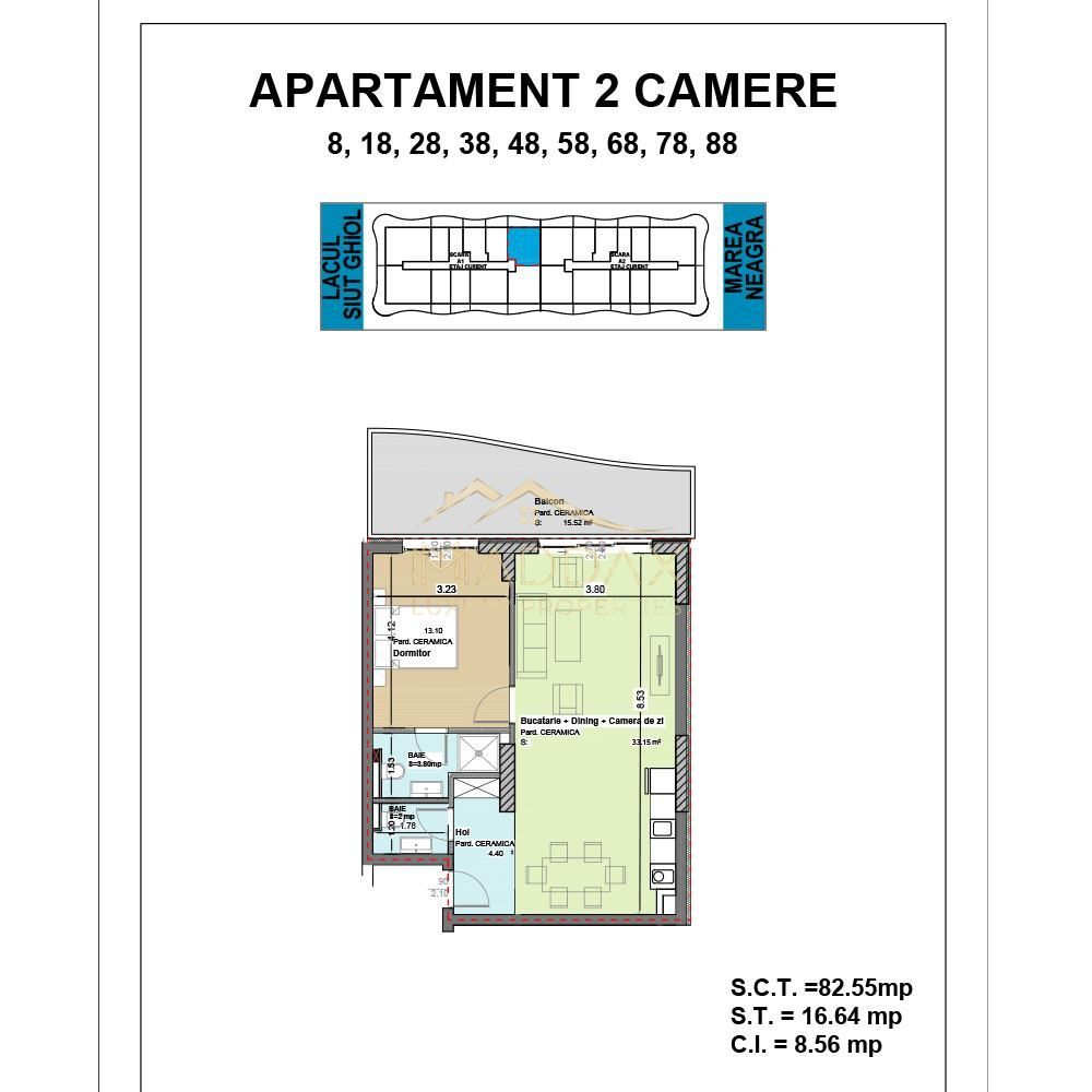 Apartament de vanzare 2 camere + 2 bai I Mamaia Nord I Malul Marii Negre - Poză 22