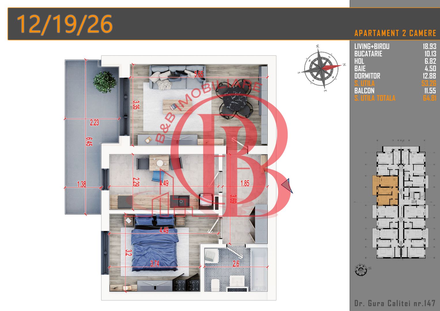 Apartament 2 camere Titan Pallady parcare gratuita - Schiță 7