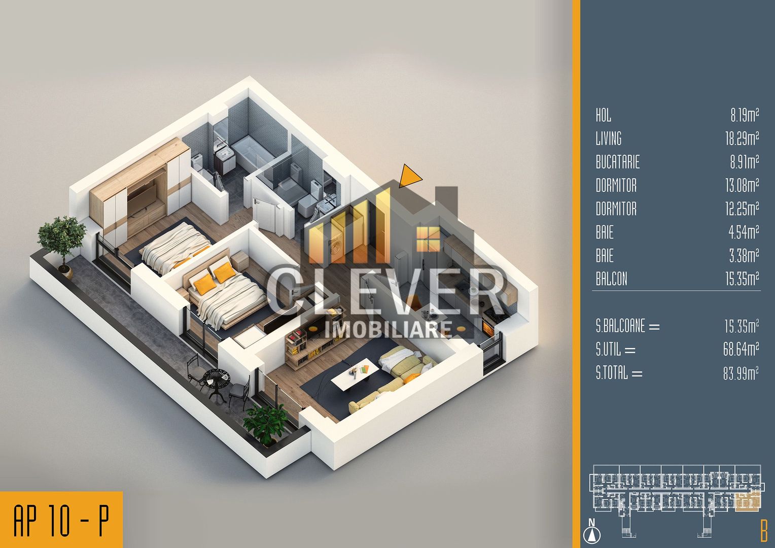 Apartament 3 camere decomandat | Balcon 15 mp - Pallady - Poză 1