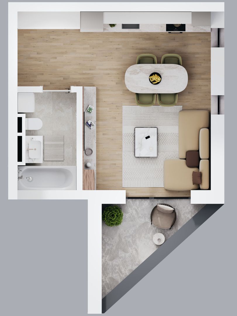 Comision 0% Apartament 1 cameră | 30,8 mp utili | Balcon 4,72 mp | Clădire NZEB - Poză 2