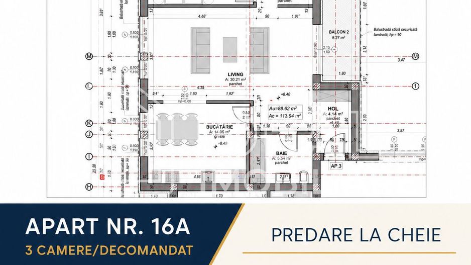 Apartament modern cu 3 camere, la cheie – zona Doamna Stanca - Schiță 12