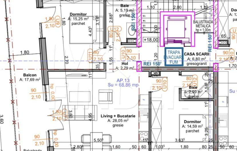 Vanzare 3 camere 69 mp , imobil nou,  Marasti, zona benzinaria MOL - Poză 2
