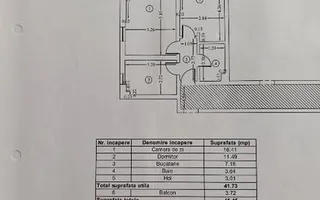 Apartament 2 camere Complet mobilat Sector 6 Drumul Taberei - Schiță 13