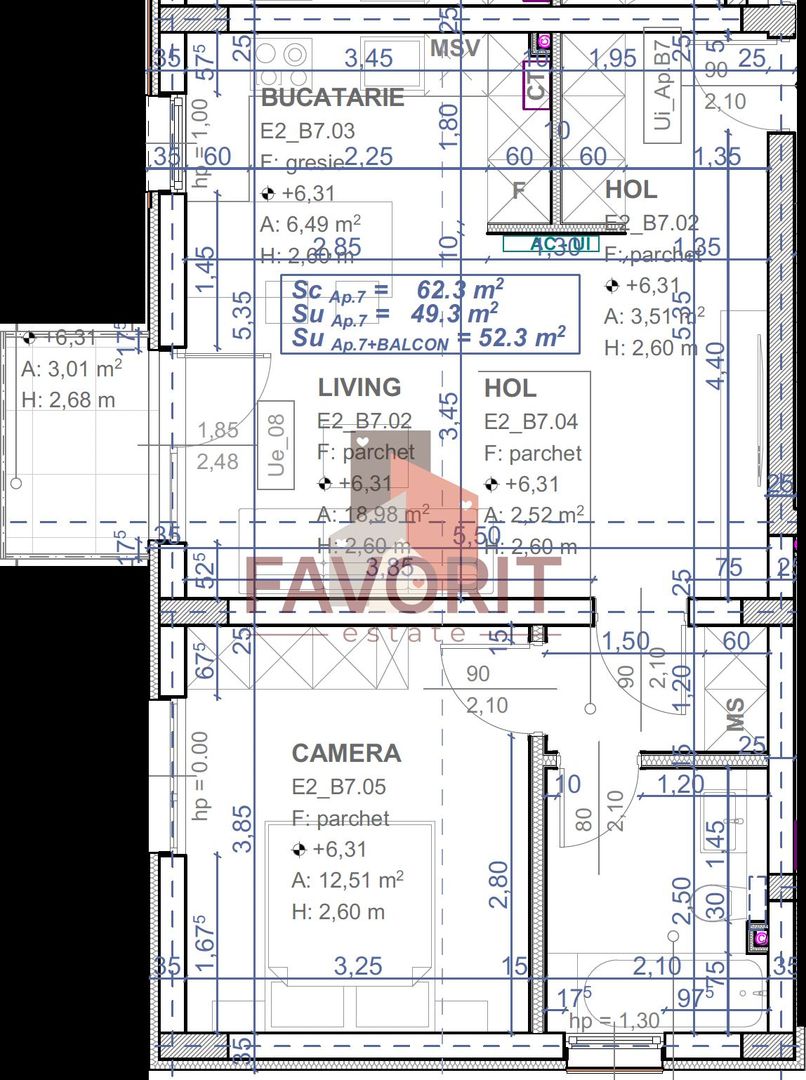 Etaj intermediar. Bloc nou cu lift.Disponibil imediat - Schiță 12
