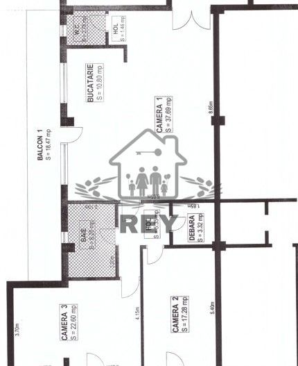 Apartament 3 camere 85 mp utili spre inchiriere Aleea Fratii Buzesti - Schiță 12