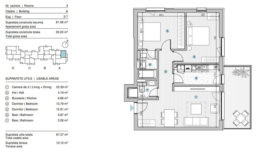 Apartament 3 camere | Mobilat si Utilat | Loc parcare | Casa Presei - Poză 21