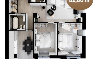 Vânzare, apartament, 3 camere, str. Nicolae Dimo, Durlești - Poză 1