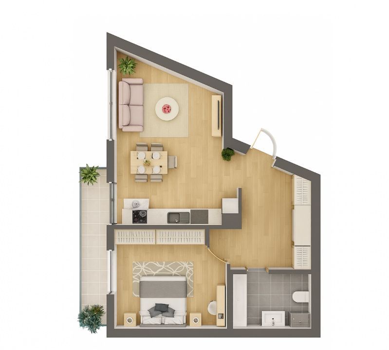 Tomis Plus - Celine Elegance -Vânzare apartament cu 2 camere - Poză 16