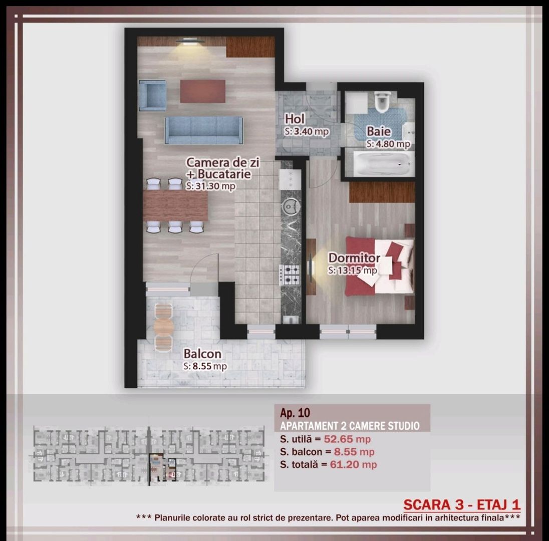 Apartament 2 camere decomandat,Cel mai mic pret, Rezidential Pallady - Poză 5