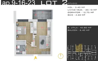 Apartament 2 camere - Finisaje la Alegere, Comision 0%, Pallady - Schiță 12