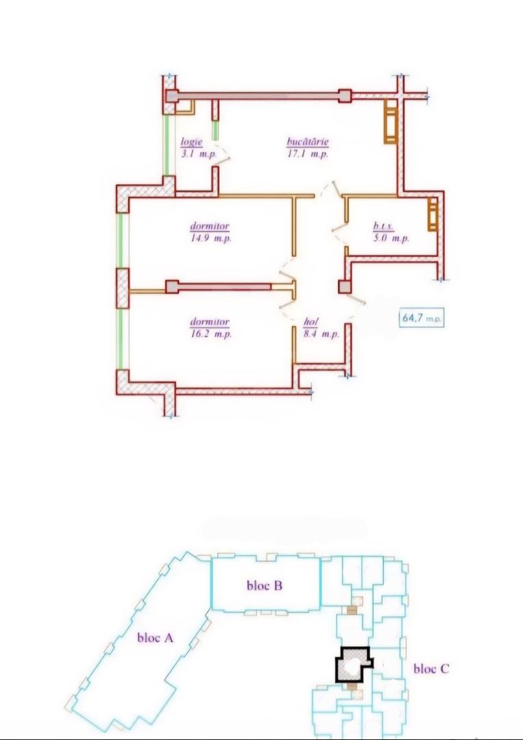 Vânzare, apartament, 2 camere, str. Nicolae Dimo, Durlești - Poză 2