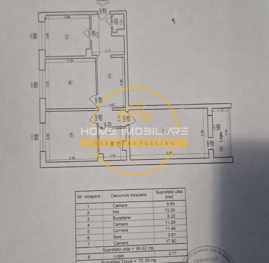 Etaj intermediar/Apartament 3 Camere-Decomandat/70mp/Zona Gara! - Poză 9