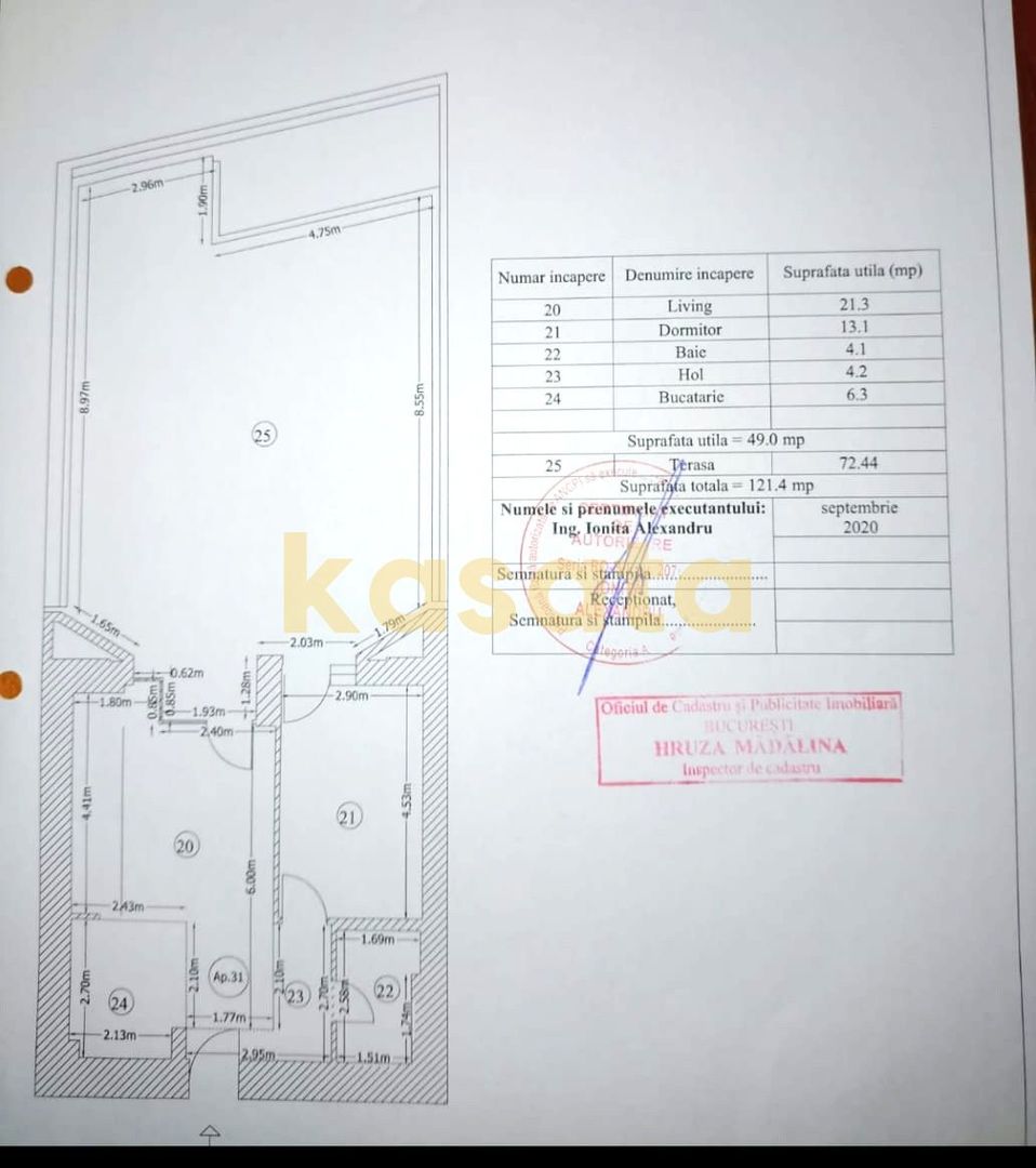OPORTUNITATE | APARTAMENT 2 CAMERE | TERASA GENEROASA | FLOREASCA - Schiță 7