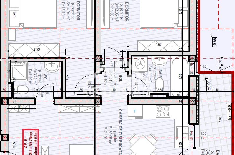 Apartament 3 Camere, 2 Băi și Balcon + POD - Schiță 7