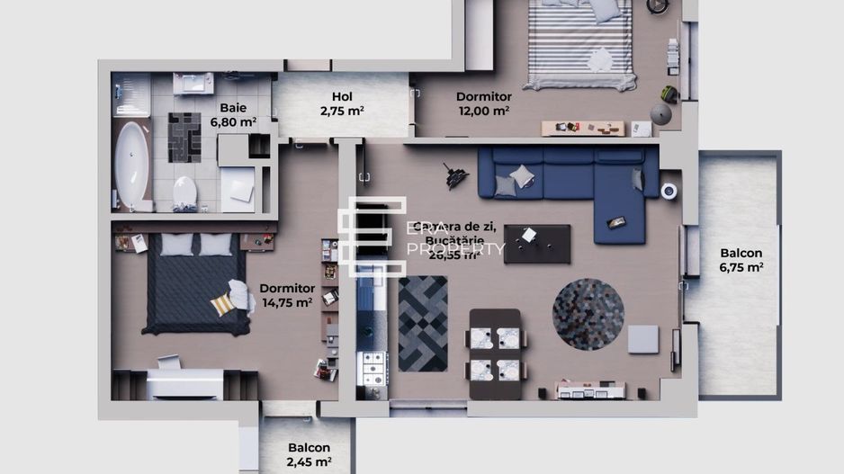 Apartament 2 camere,decomandat, Calea Surii Mici, Sibiu - Schiță 7