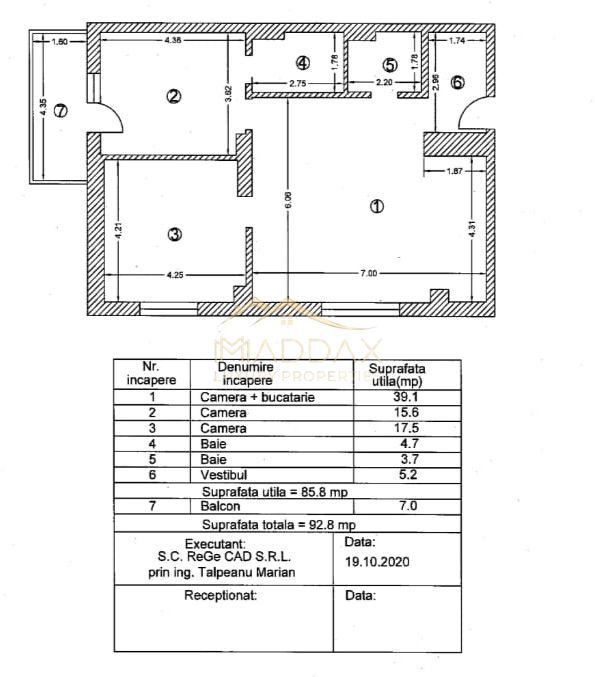 Apartament 3 camere lux // Parcul Herăstrău // loc parcare - Schiță 13