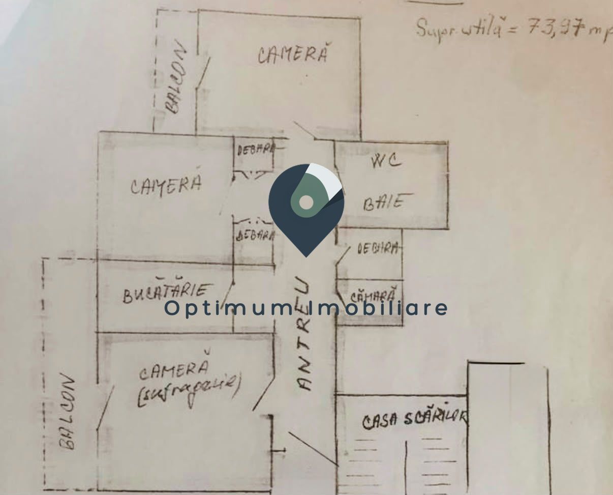 Apartament cu 3 camere, 74 mp in Manastur, zona Mc Donald's ! - Schiță 7