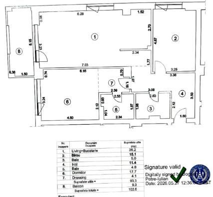 Apartament 3 camere Pipera | Loc De Parcare Inclus In Pret - Schiță 16