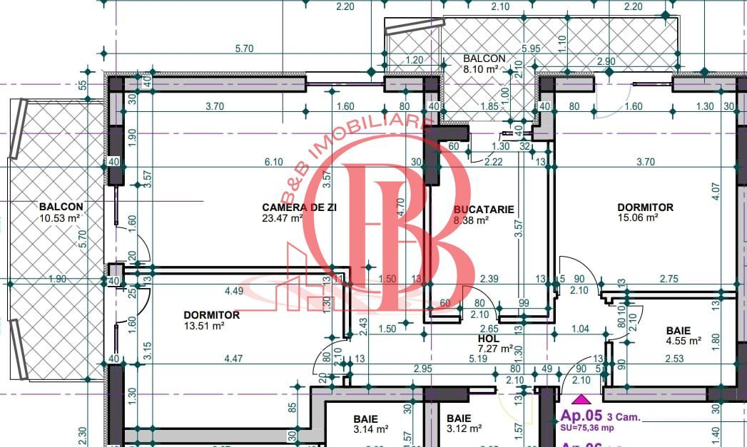 3 decomandat-bloc boutique parcare bonus Metrou Nicolae Teclu - Schiță 1