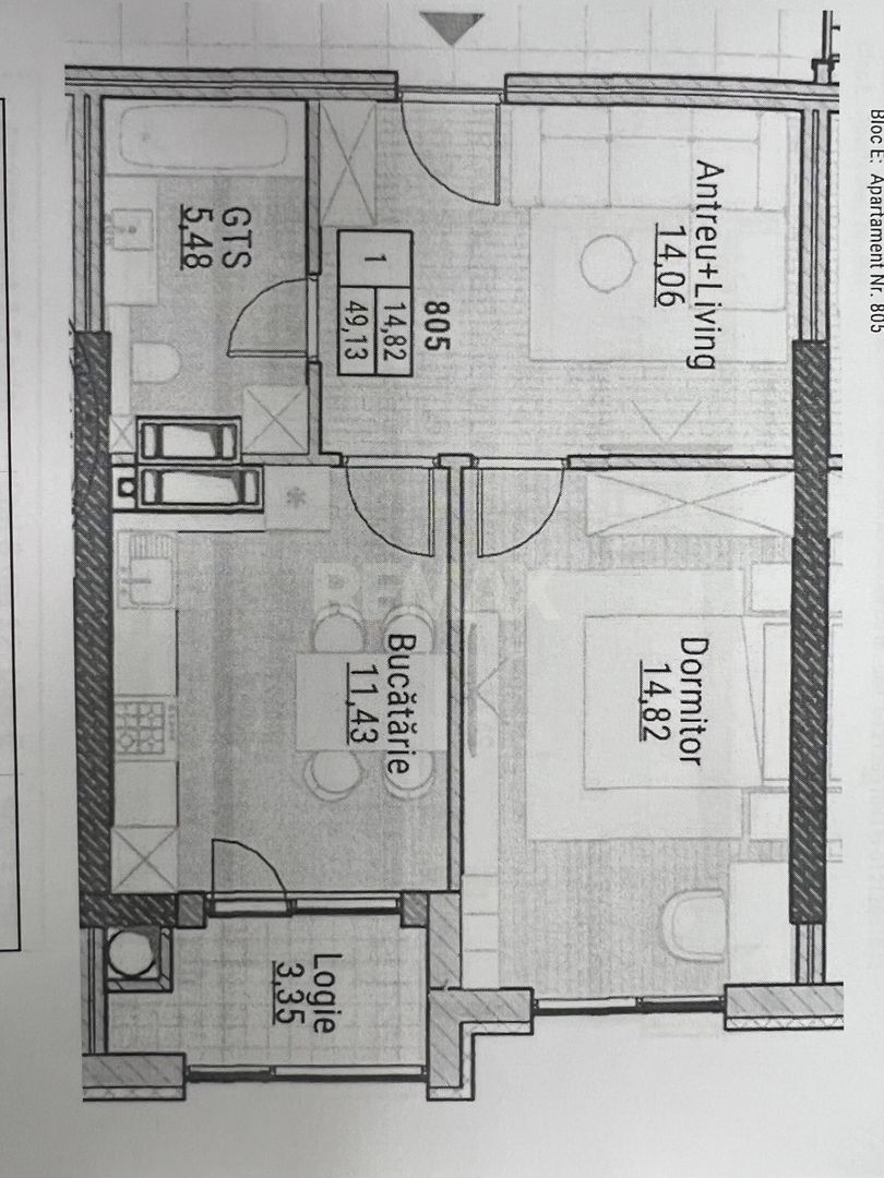 Apartament cu 1 cameră și living  în complexul rezidențial Colina Verde Residence, Durlești - Poză 3