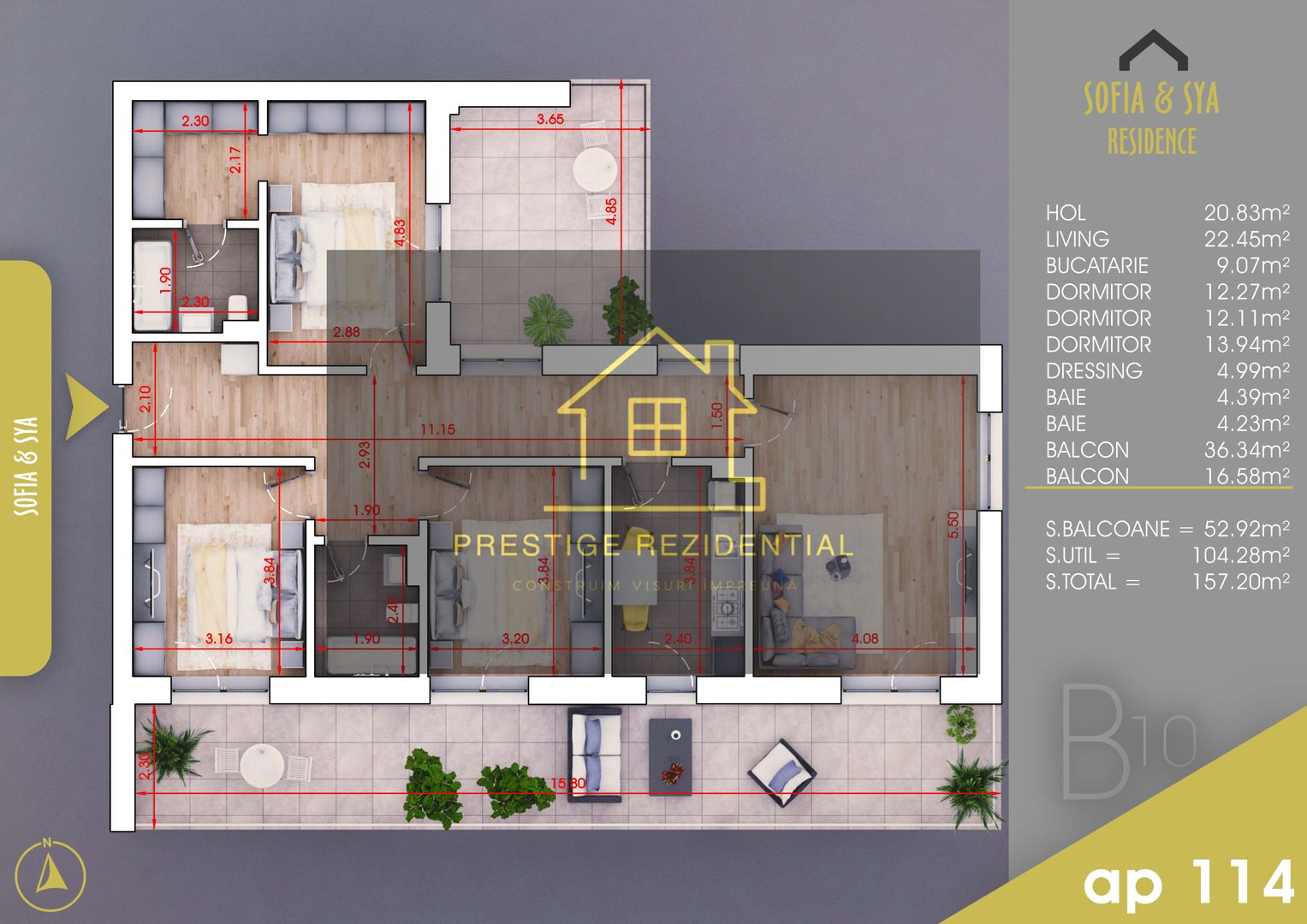 4 camere cu TERASA ,BONUS Parcare, Metrou N Teclu,Pallady - Poză 1