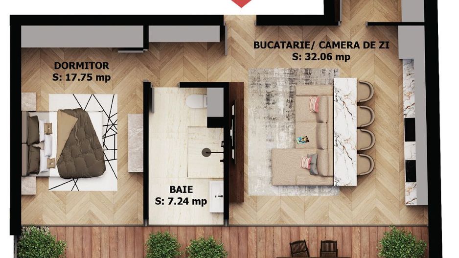Apartament nou, 2 camere, 190 800 Euro. Comision 0. - Poză 1