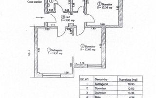 APARTAMNET 3 CAMERE | PARTER | PIATA VICTORIEI | 62MP | - Schiță 8