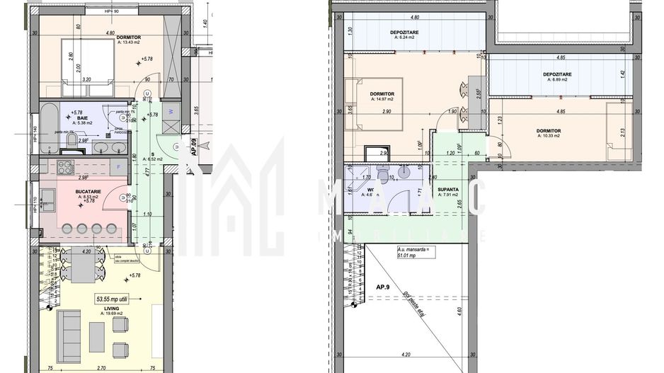 Penthouse pe 2 niveluri I 4 camere I Balcon I 0% Comision - Poză 17