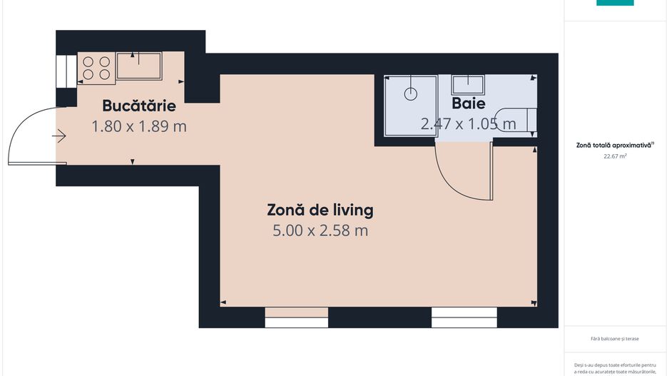 Apartament cu o cameră in zonă Centrală - Poză 12