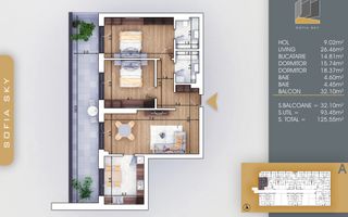 3 camere spatios cu terasa  Titan Pallady  7 min Metrou Nicolae Teclu - Schiță 4