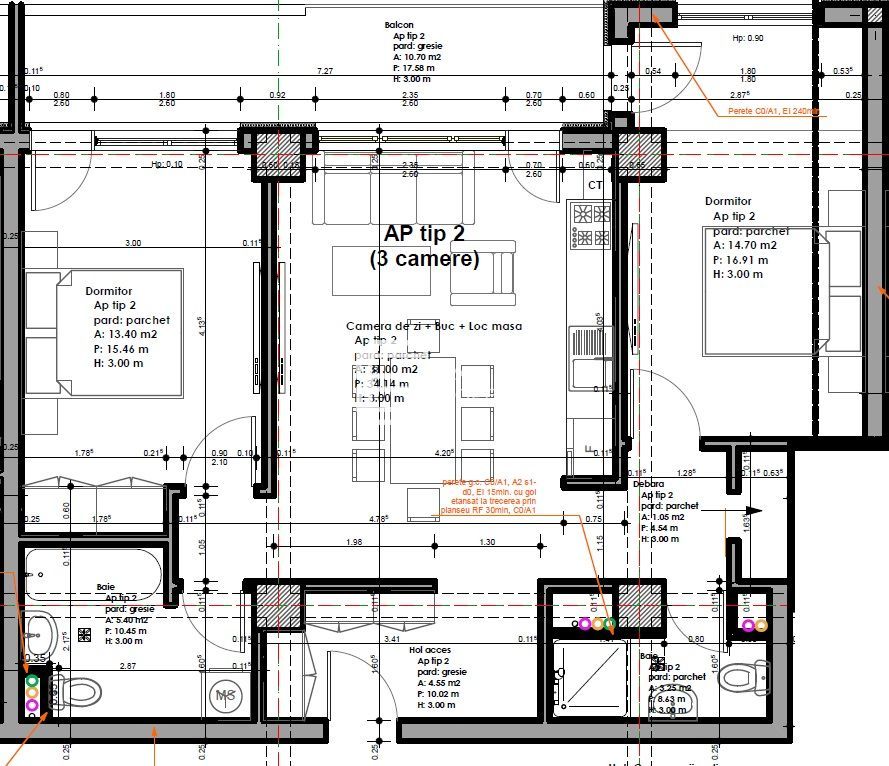 Apartament 3 camere- 72 mp- la cheie- zona Veterani Sibiu - Schiță 12