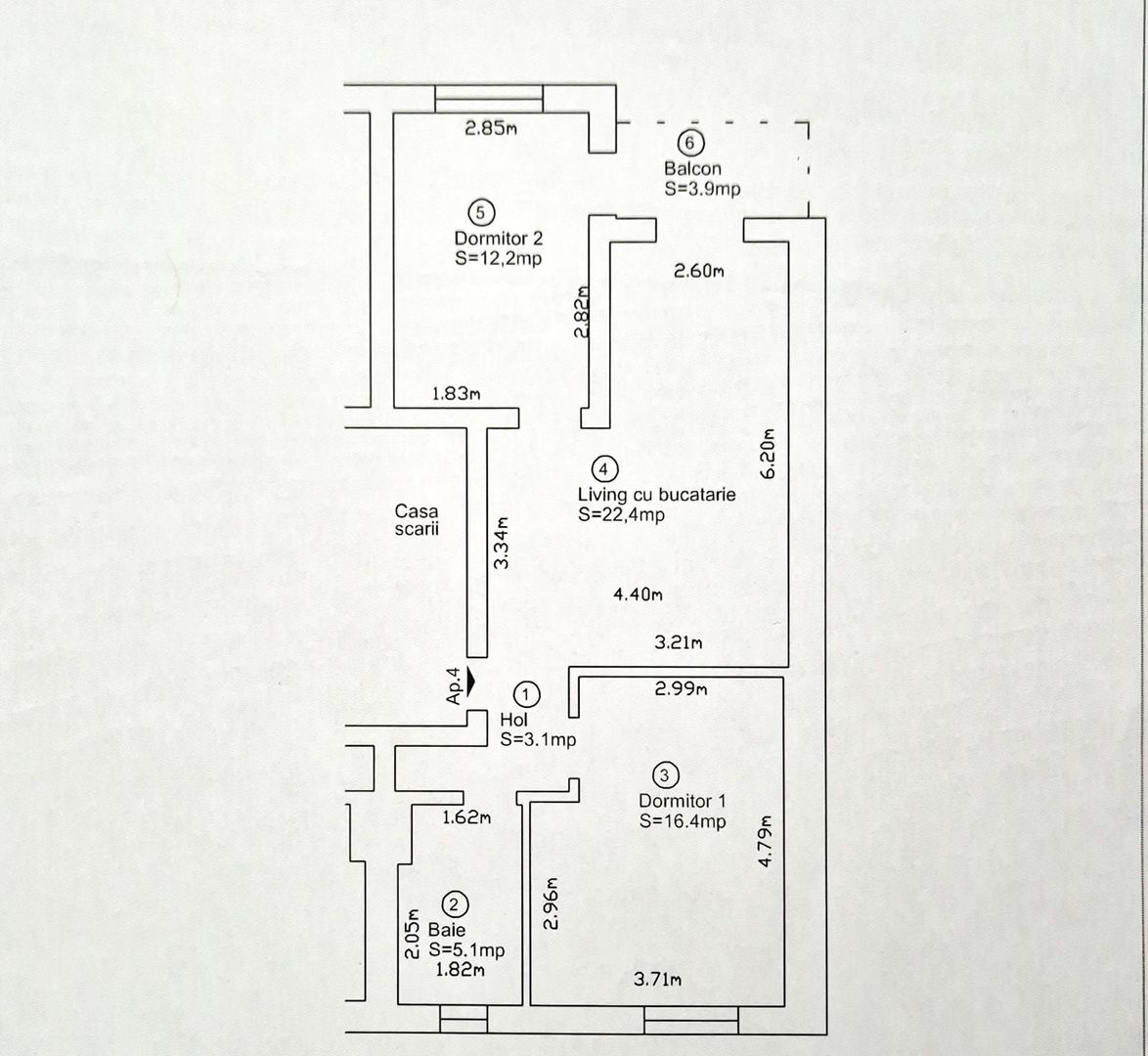 COMISION 0, Apartament 3 Camere, Mobilat, Utilat, Etaj 1, Mosnita Noua - Poză 14