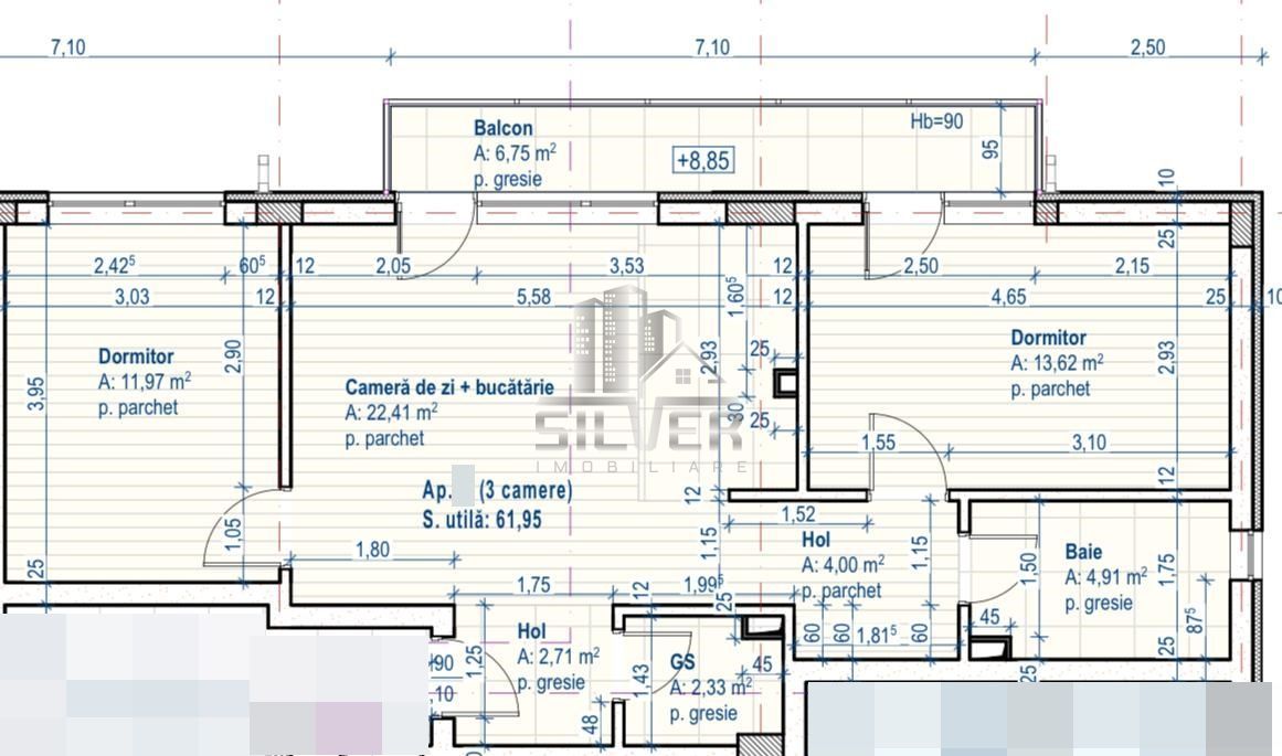 Apartament cu 3 camere/62mp/zona linistita. - Poză 3