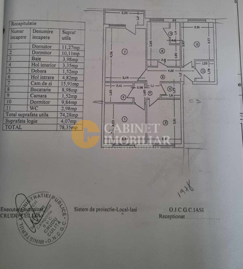 Apartament cu 4 camere, 2 bai, 80 mp, zona Dacia - Poză 9