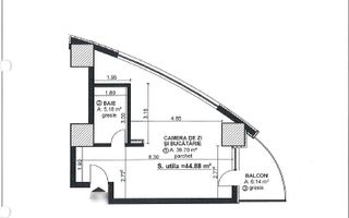ULTIMELE APARTAMENTE LA OFERTA! 45mp finisat utilat mobilat Bloc 2021! - Schiță 5