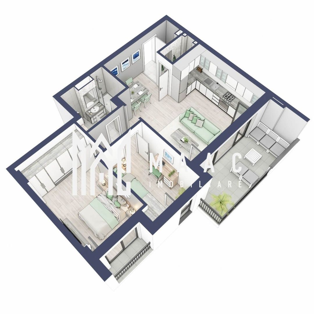 Apartament 3 camere | Etaj 2 | Balcoane 10.6 mp | Turnisor - Poză 3