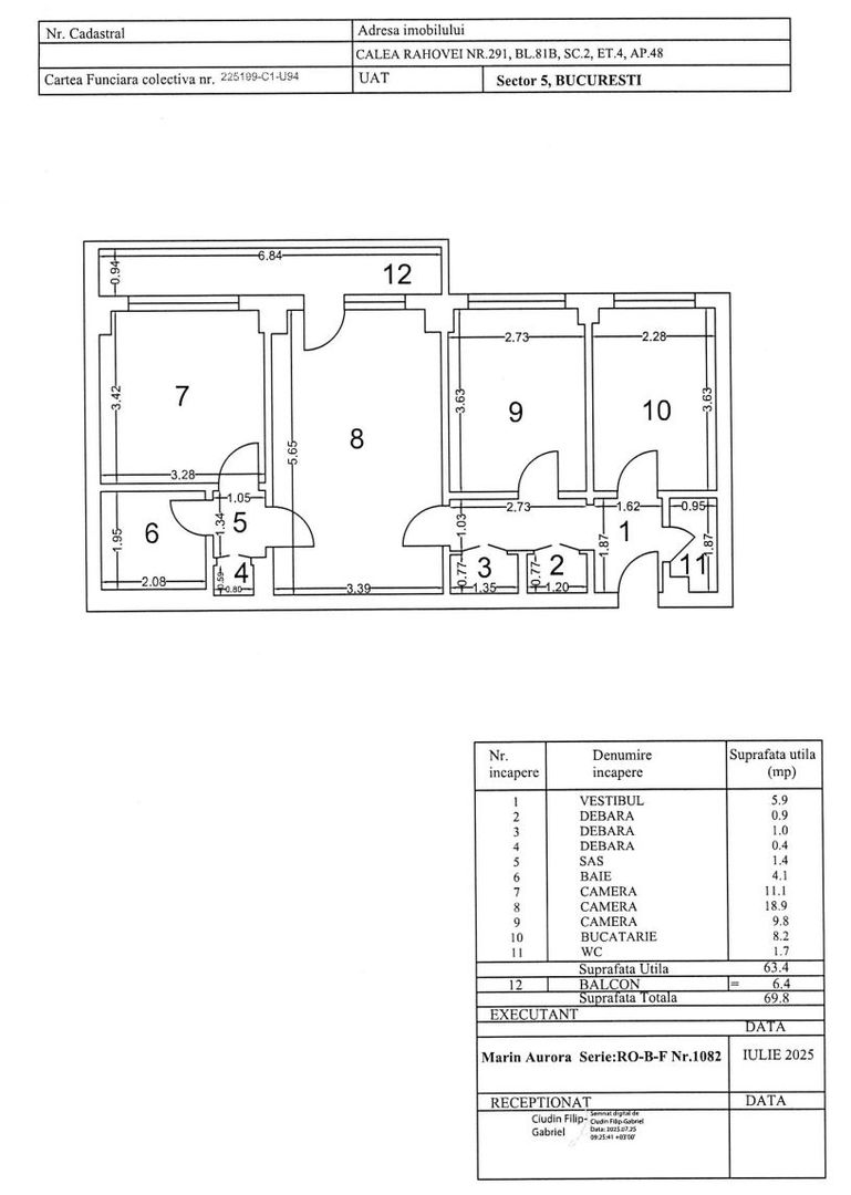 Apartament de 3 Camere - Calea Rahovei / Sebastian - Schiță 13
