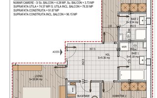 Theodor Pallady Apartament 3 camere decomandate Pret avans 15% - Schiță 9