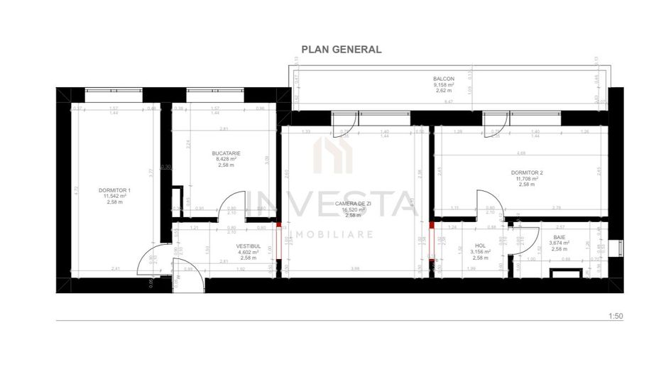 Apartament renovat/La 2 minute de Iulius Mall/Cartier Gheorgheni - Schiță 2