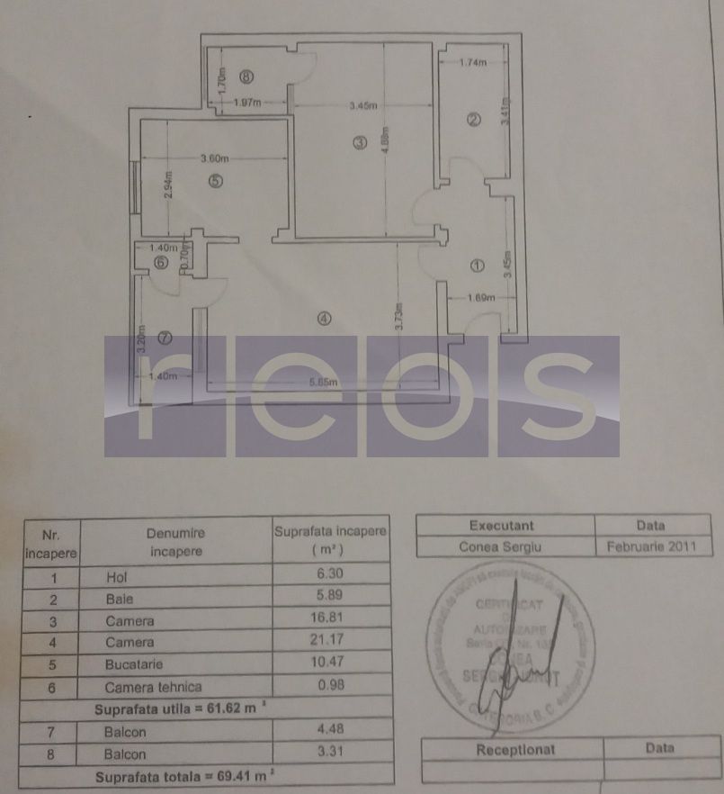 DE VANZARE 2 CAMERE PRELUNGIREA GHENC EA | PARCARE  | CARTIERUL LATIN - Schiță 13