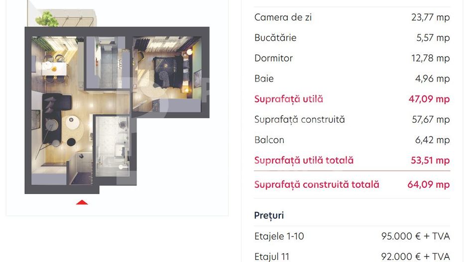 Vânzare, apartament, 2 camere tip 3B, Hils Brauner, București - Poză 2