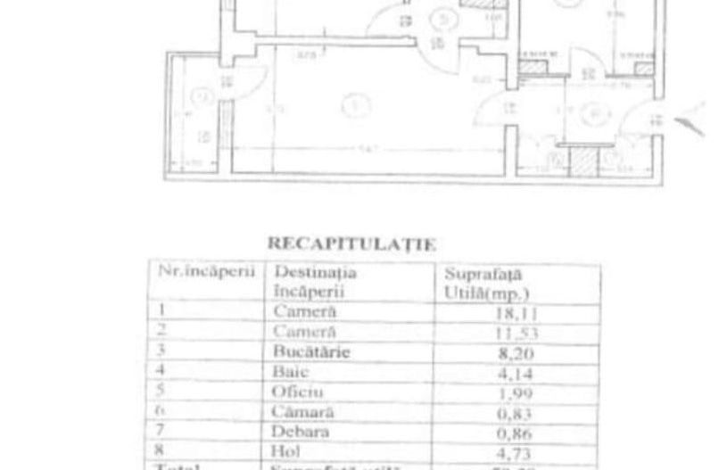 APARTAMENT 2 CAMERE | ETAJ 8 | CRANGASI - Schiță 7
